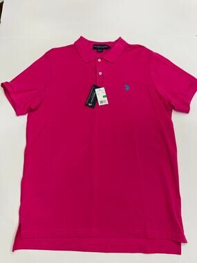 U.S. Polo Assn. Men’s Pink Polo Shirt Size Large NWT 100% Cotton